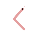 ひらがな『く』のなぞり書き（カラー）